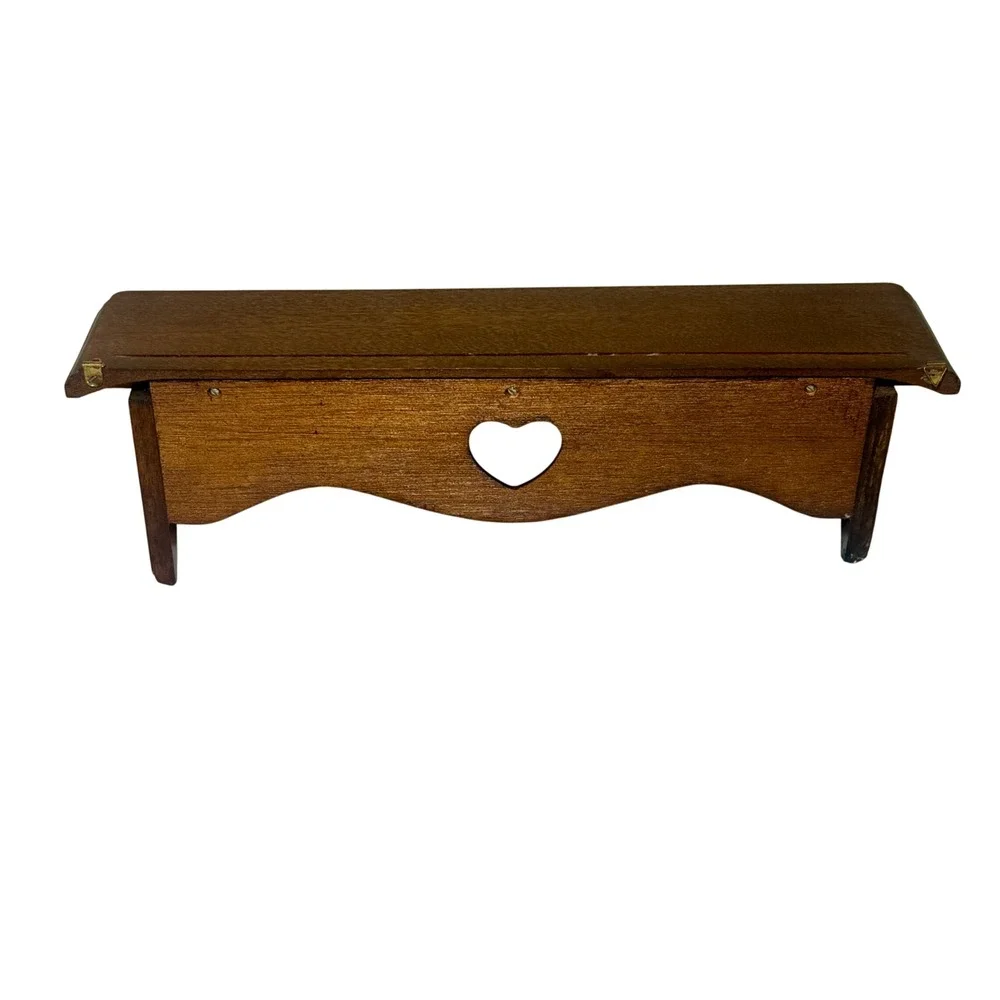 Vintage Handmade Wooden Wall Shelf Heart Cutout Rustic Farmhouse 90s Y2K Boho